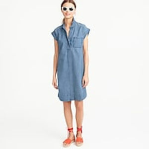J Crew Chambray Cap-sleeve dress